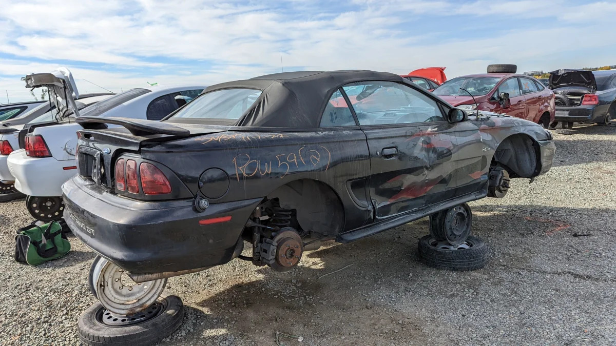 24 - 1997 Ford Mustang GT in California junkyard - photo by Murilee Martin