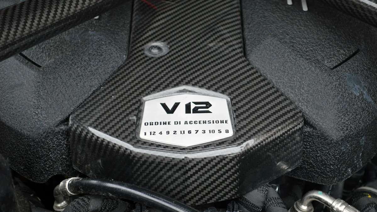 2016 Lamborghini Aventador LP 750-4 Superveloce engine detail
