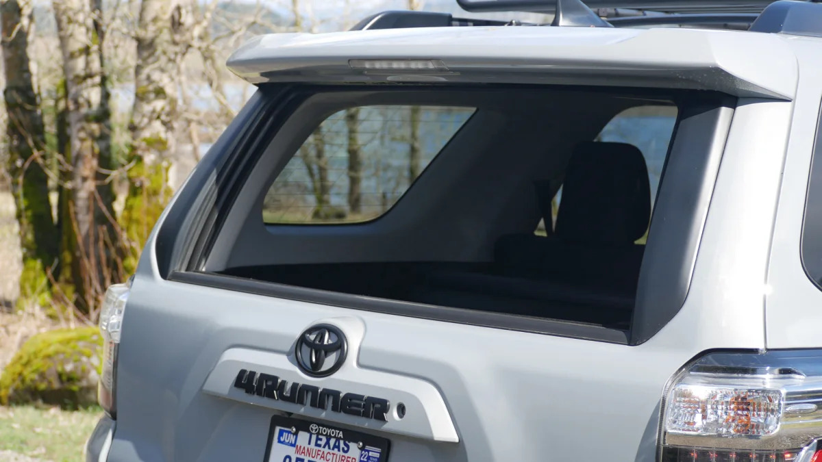 2021 Toyota 4Runner Trail Edition rear window rolled down