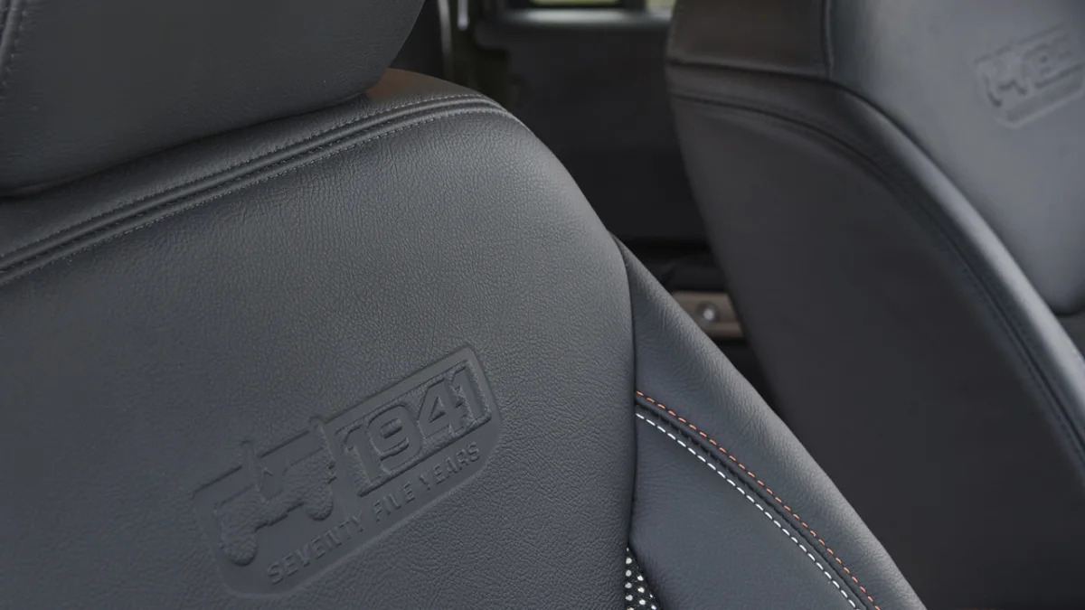 2016 Jeep Wrangler 75th Anniversary Edition seat back trim detail