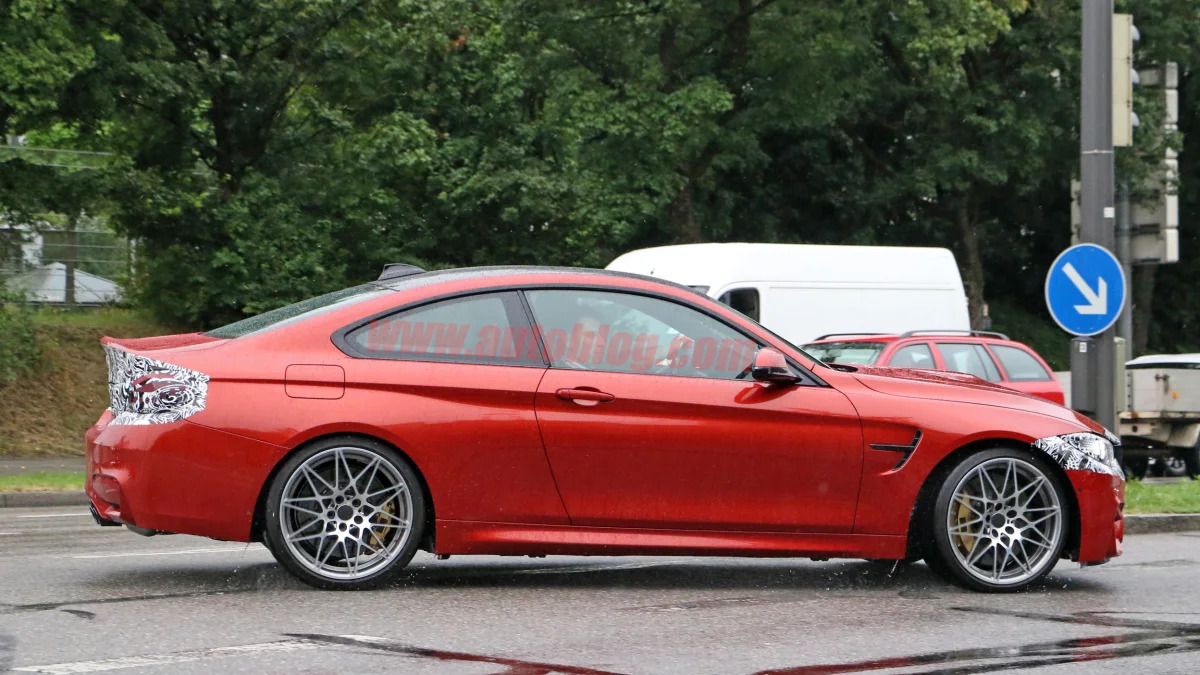BMW M4 Facelift Spy Shots Side Exterior