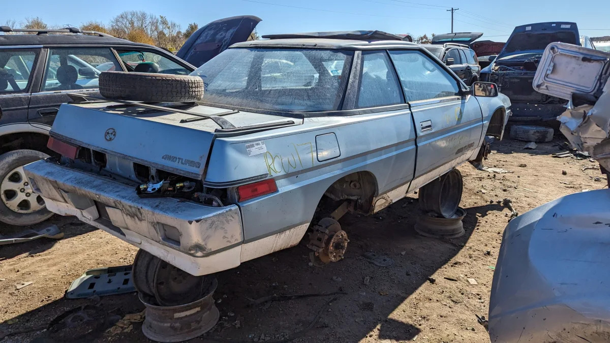 37 - 1985 Subaru XT 4WD Turbo in Colorado junkyard - photo by Murilee Martin