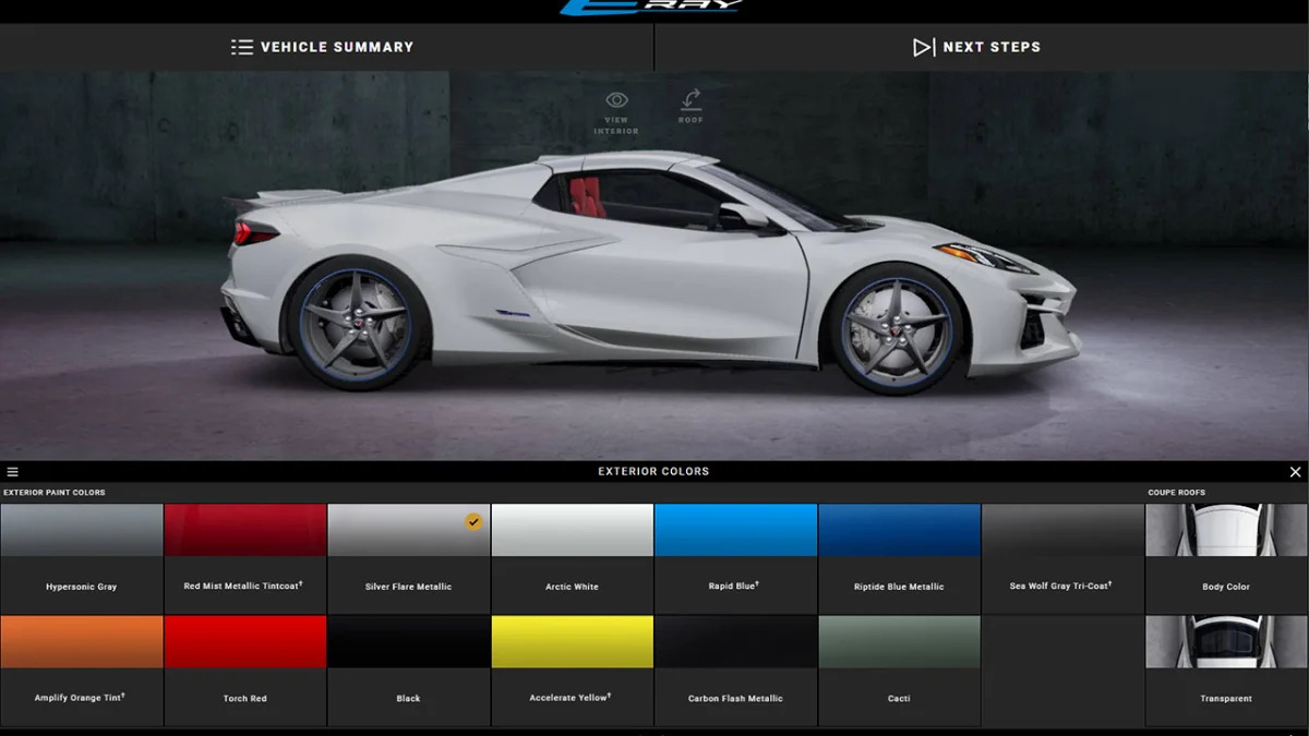 2024 Chevrolet Corvette ERay, configurator screen shots Photo Gallery