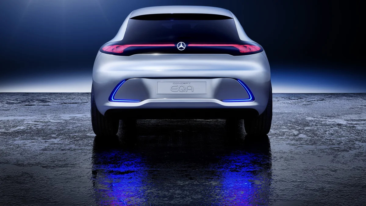 Mercedes Concept EQA revealed at the 2017 Frankfurt Motor Show, rear.