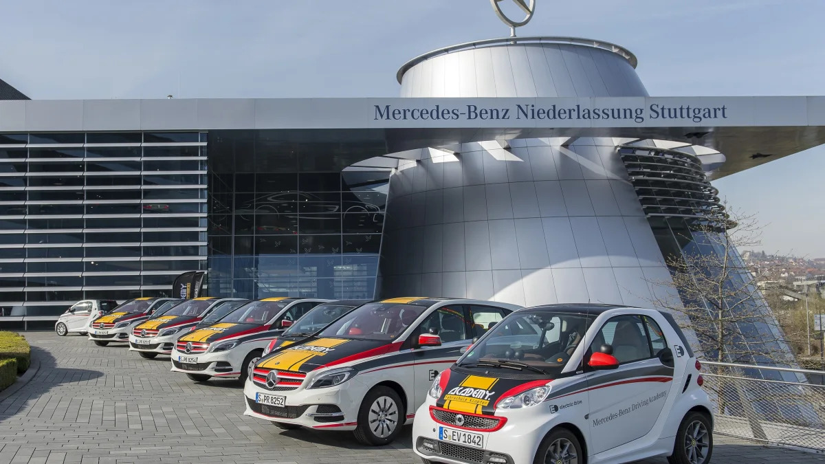 Mercedes-Benz B-Class Electric Drive and smart fortwo electric drive EV lineup.