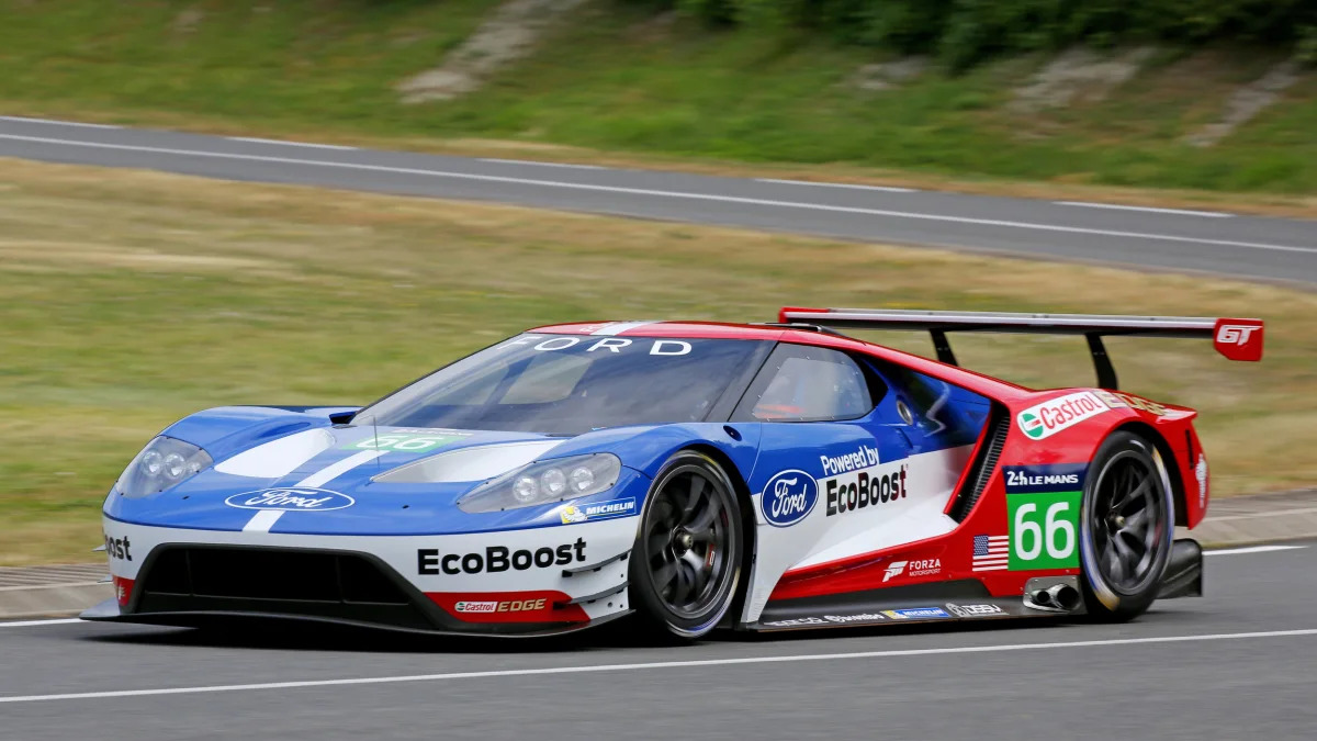 Ford GT LM GTE Pro on track front side 3/4