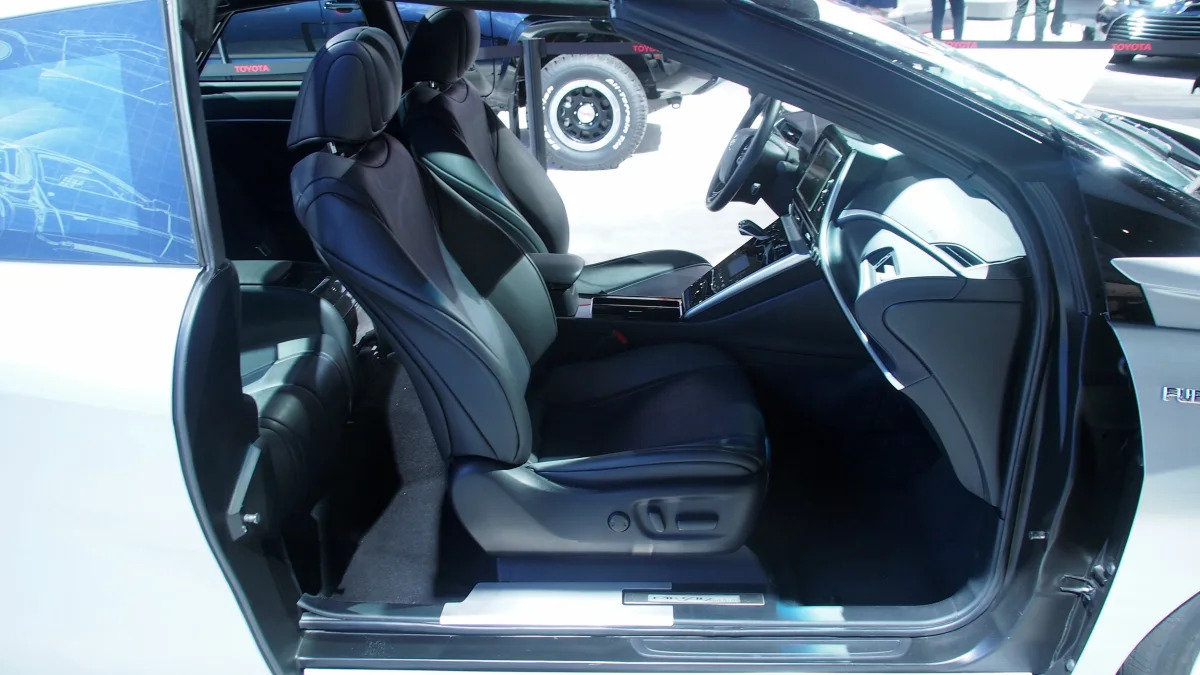 The front seats of the Toyota Mirai Back To The Future Edition.