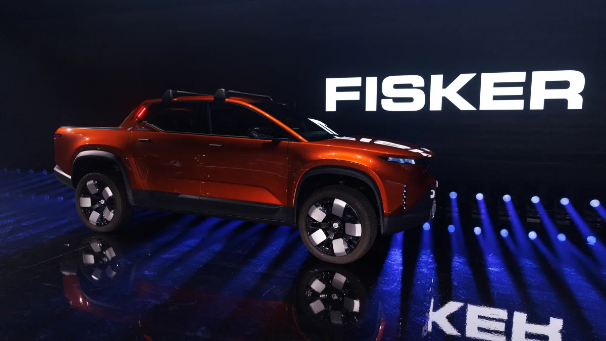 Electric car company Fisker shows off its Alaska pickup truck in Huntington Beach, California, August 3, 2023.  REUTERS/Mike Blake