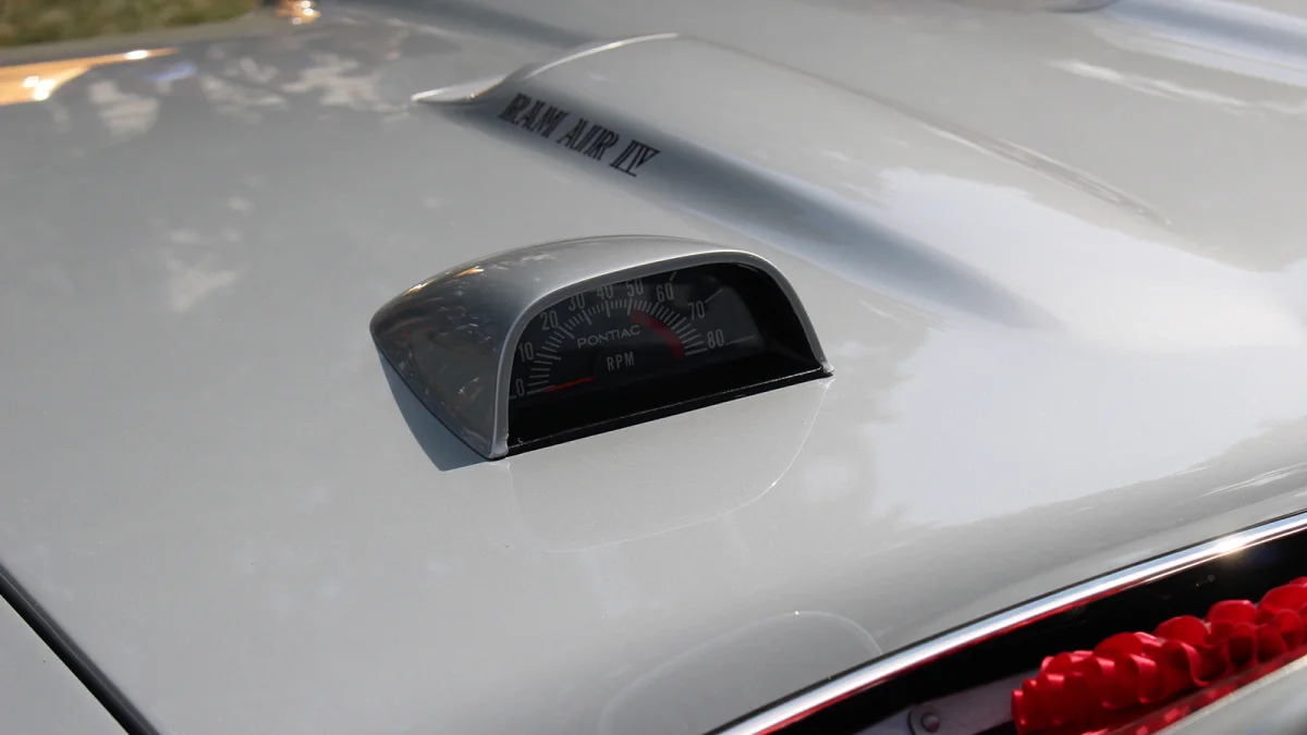 Pontiac GTO hood-mounted tachometer