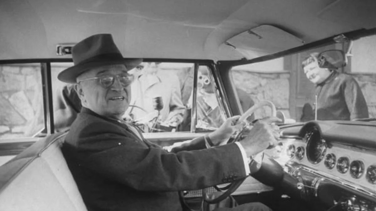 Harry Truman in a Chrysler