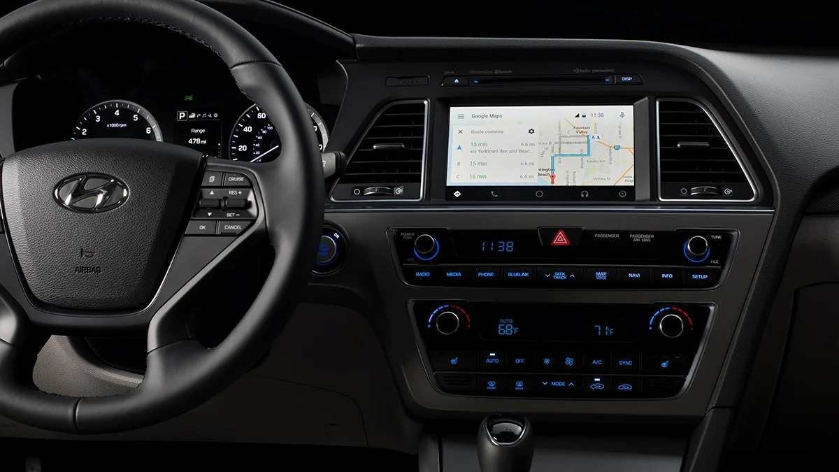 2015 hyundai sonata interior with android auto map