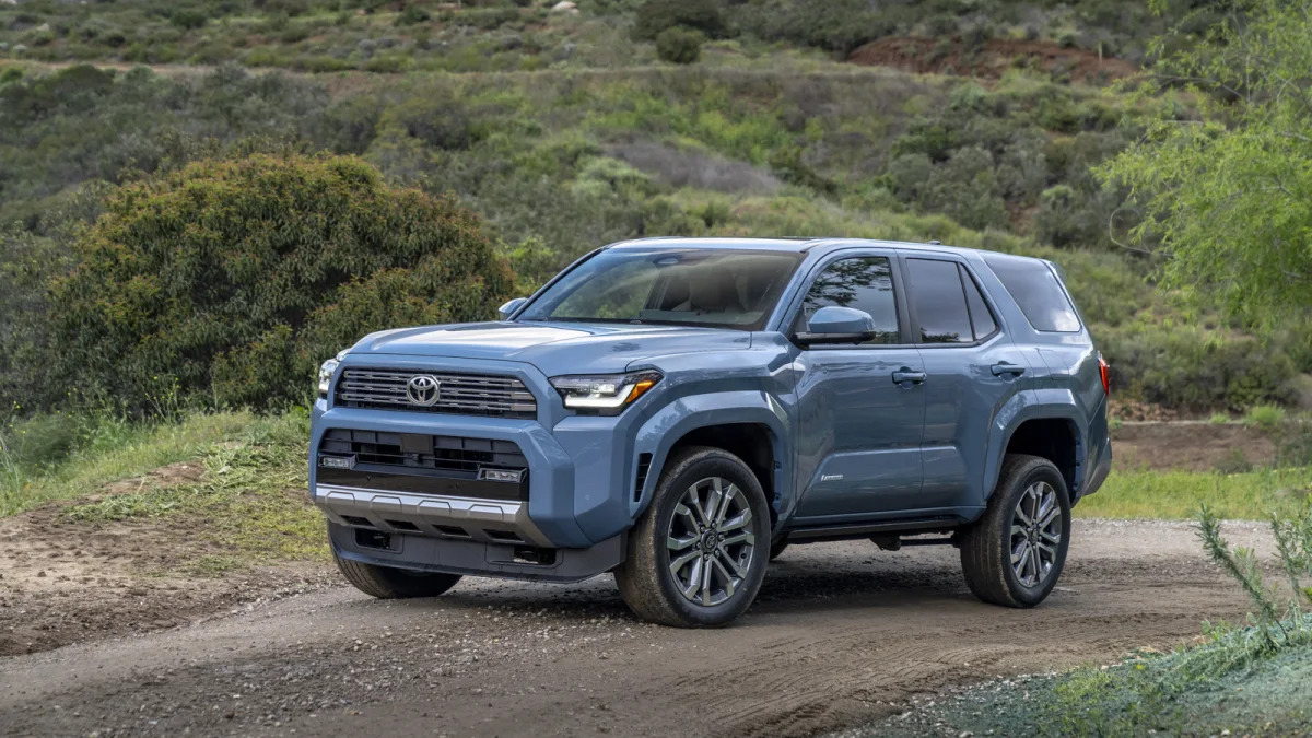 2025 Toyota 4Runner Limited front three quarter on trail