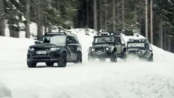 Land Rover Defender, Range Rover Sport SVR from Spectre
