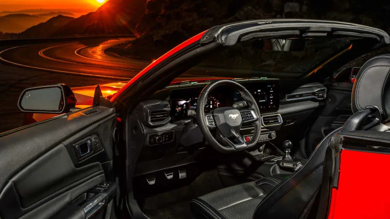 2024 Ford Mustang GT Convertible interior from driver1