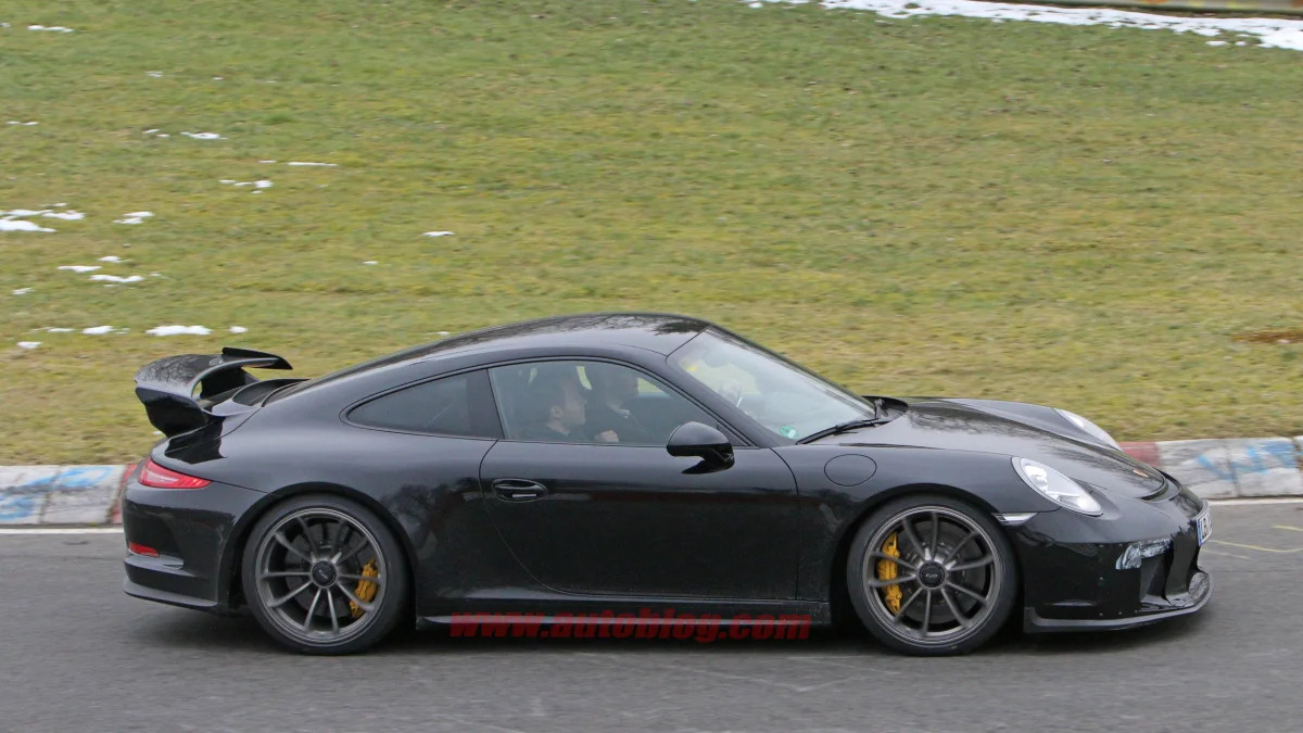 Porsche 911 GT3 prototype spied profile