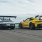 2023 Porsche GT3 RS action group rear three quarter