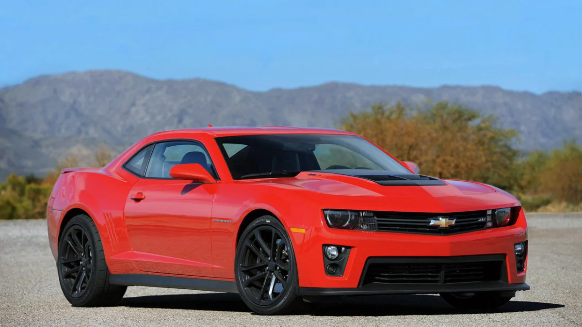 2012 Chevy Camaro ZL1 red front mountains 