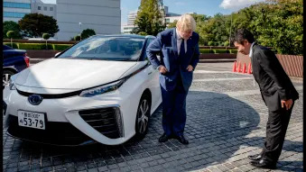 Boris Johnson Drives Mirai At Toyota Headquarters