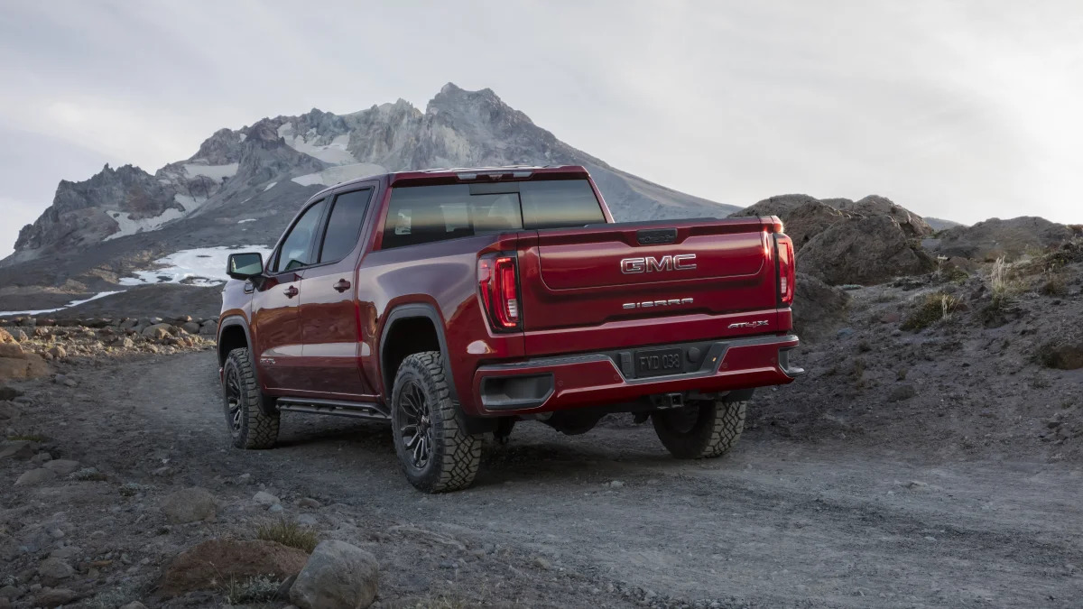 2022 GMC Sierra 1500 AT4X in Cayenne Red Tintcoat_ rear