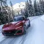 Ferrari Purosangue action front ice road