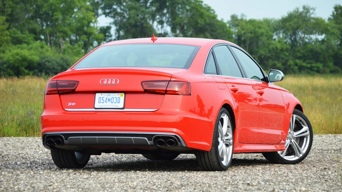 2016 audi s6 red back view