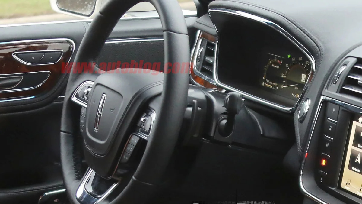 lincoln continental interior spy shot steering wheel