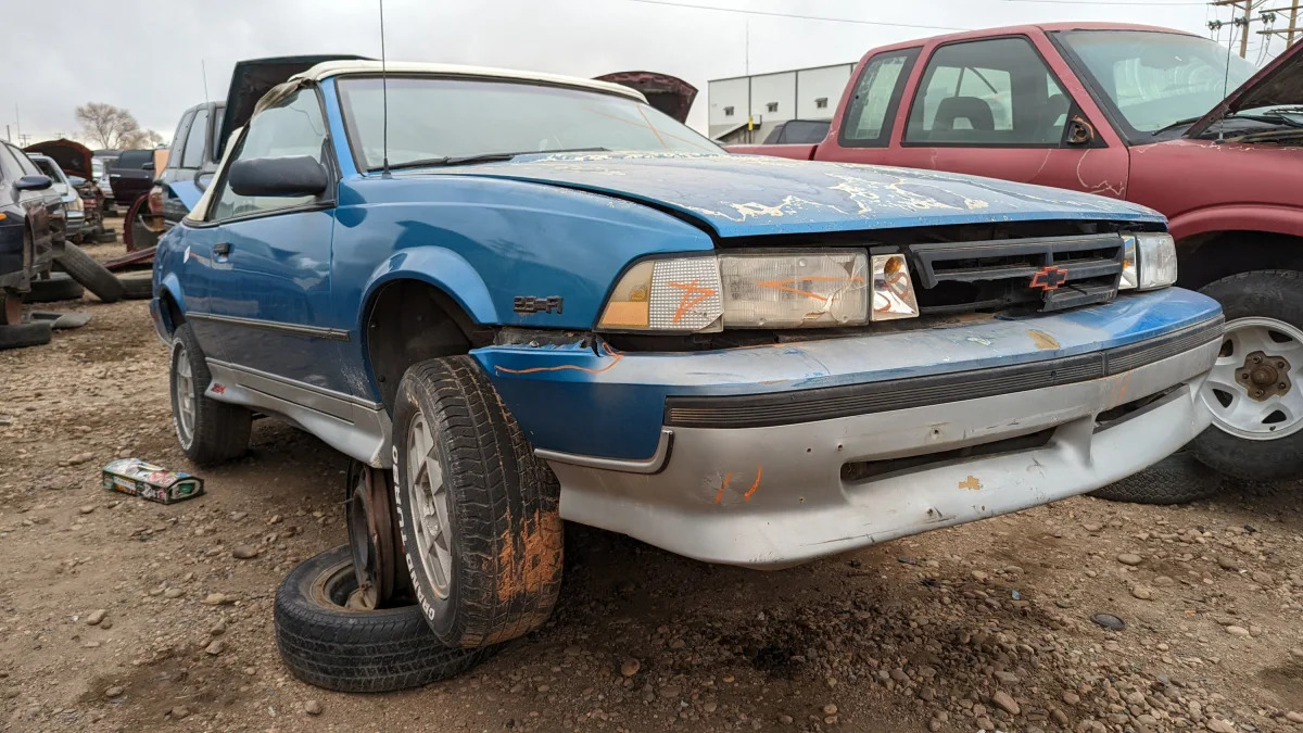 50 - 1989 Chevrolet Cavalier Z24 convertible in Colorado junkyard - Photo by Murilee Martin