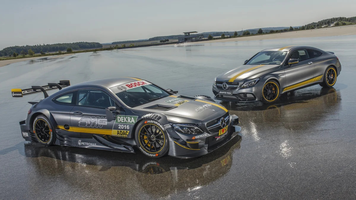 2016 Mercedes-AMG C63 DTM and Edition 1 front 3/4