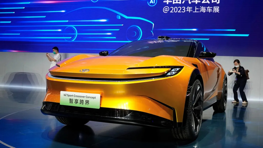 The Toyota bZ Sport Crossover Concept electric car at Auto Shanghai.