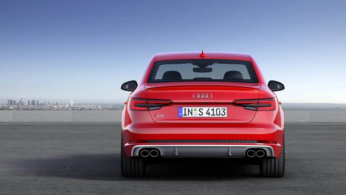 red 2017 audi s4 rear city