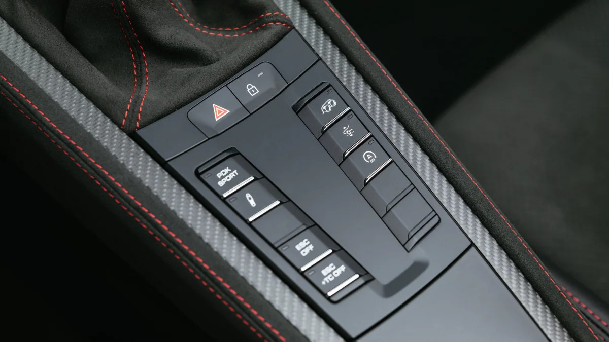 2024 Porsche 718 Spyder RS center console controls