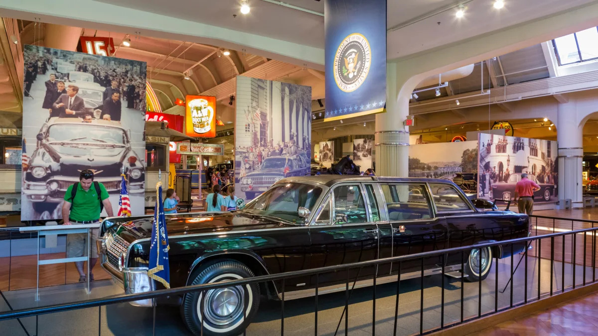 The presidential limousine in which President John F Kennedy was shot