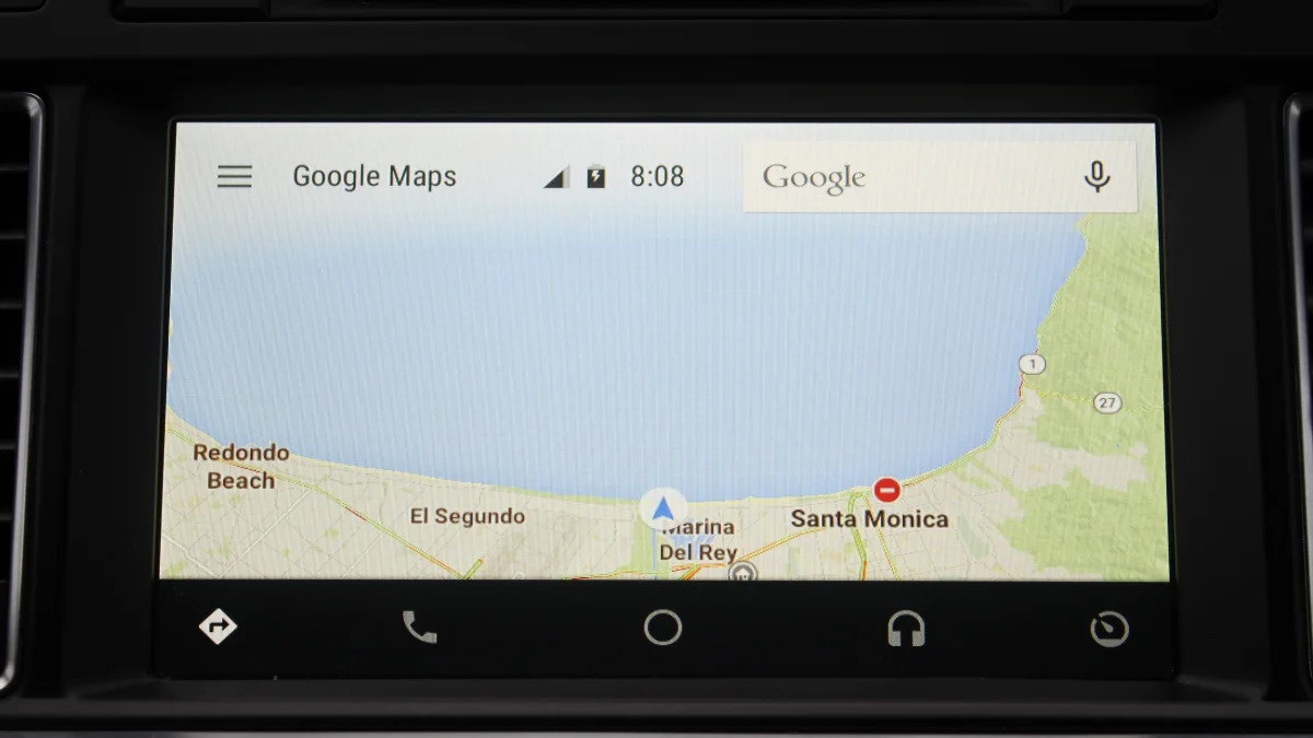 Google Maps inside the Android Auto operating system.