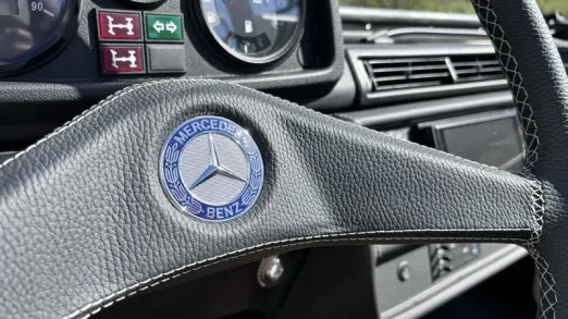 Mercedes 250GD Wolf by EMC steering wheel detail