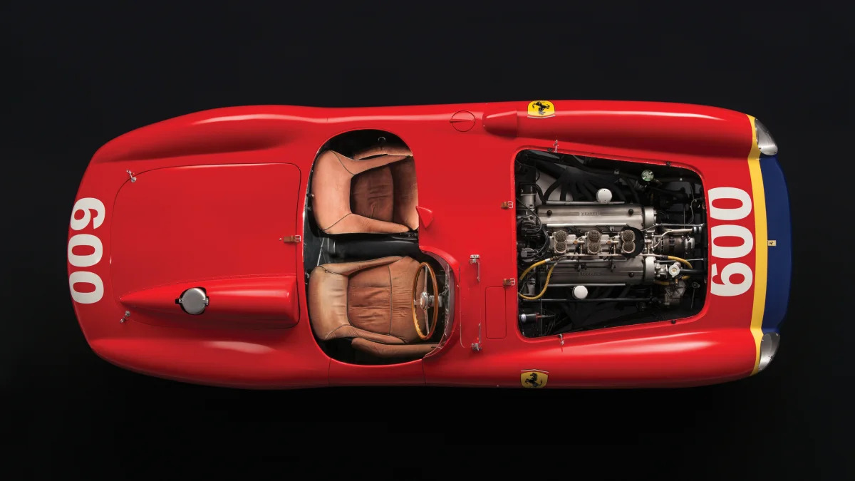 1956 Ferrari 290 MM Fangio above