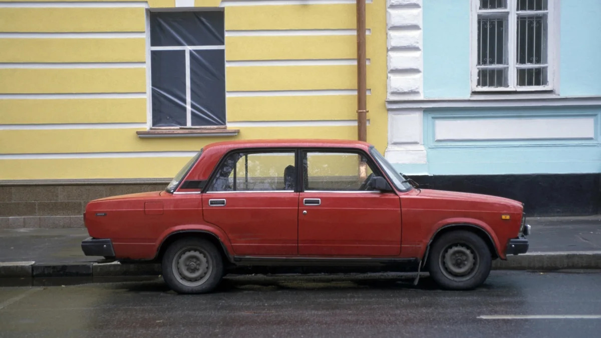 A Lada sedan in Moscow