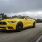 yellow hennessey performance hpe750 mustang high speed run