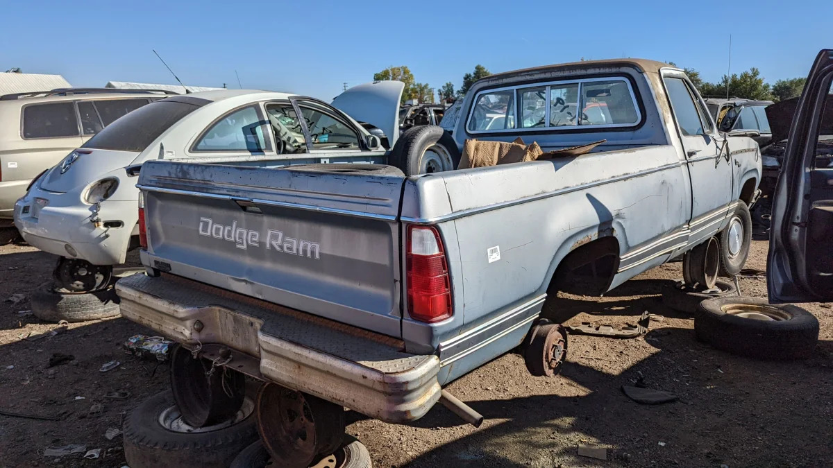 43 - 1980 Dodge D-150 pickup in Colorado junkyard - photo by Murilee Martin