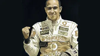 Lewis Hamilton painted in Mobil 1 motor oil