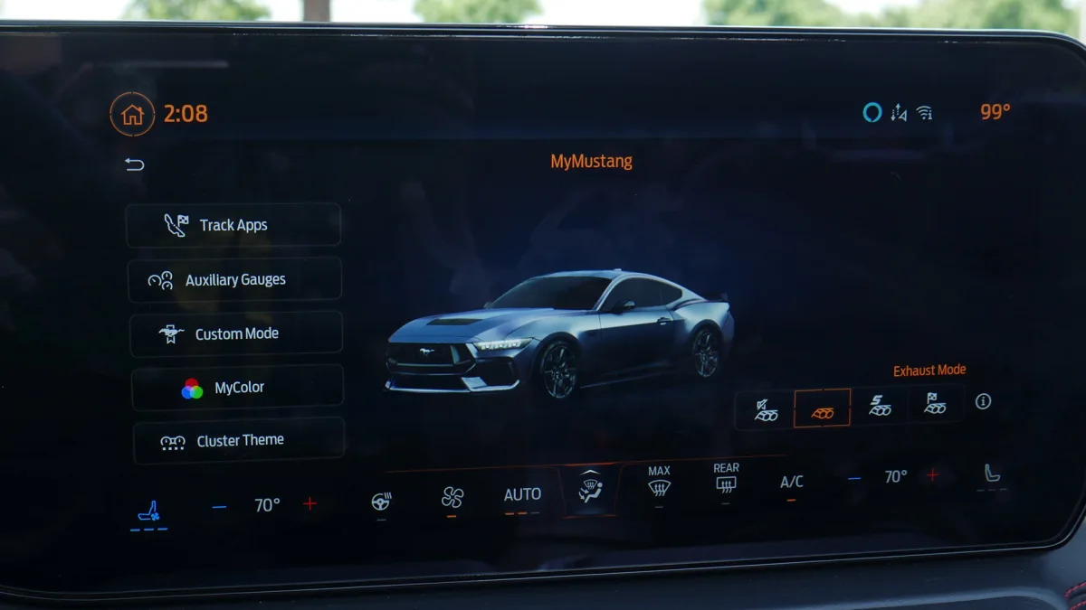2024 Ford Mustang touchscreen My Mustang settings