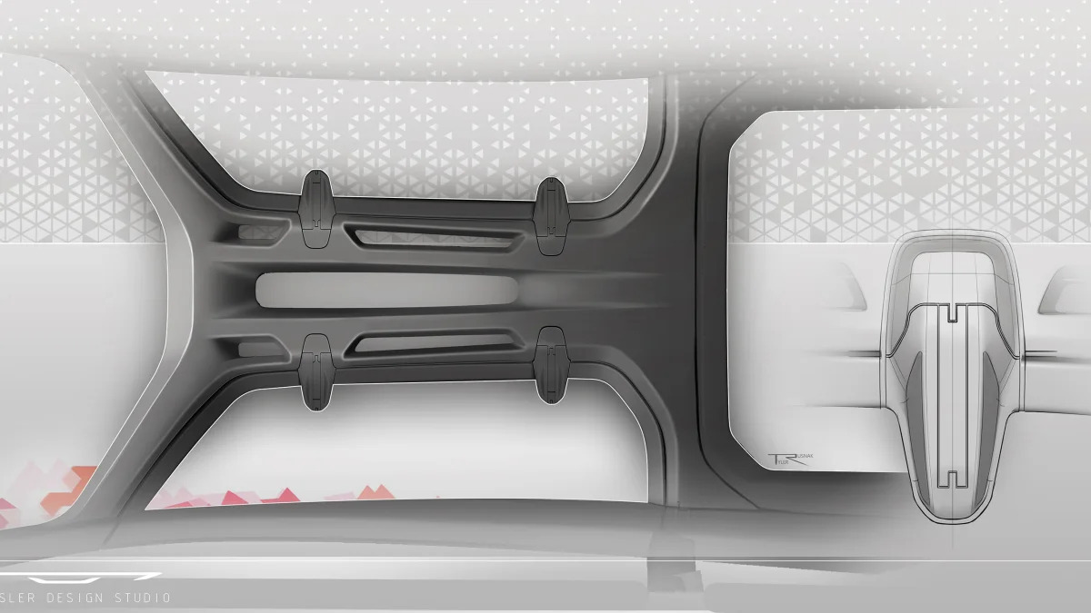 Chrysler Halcyon Concept interior sketch.