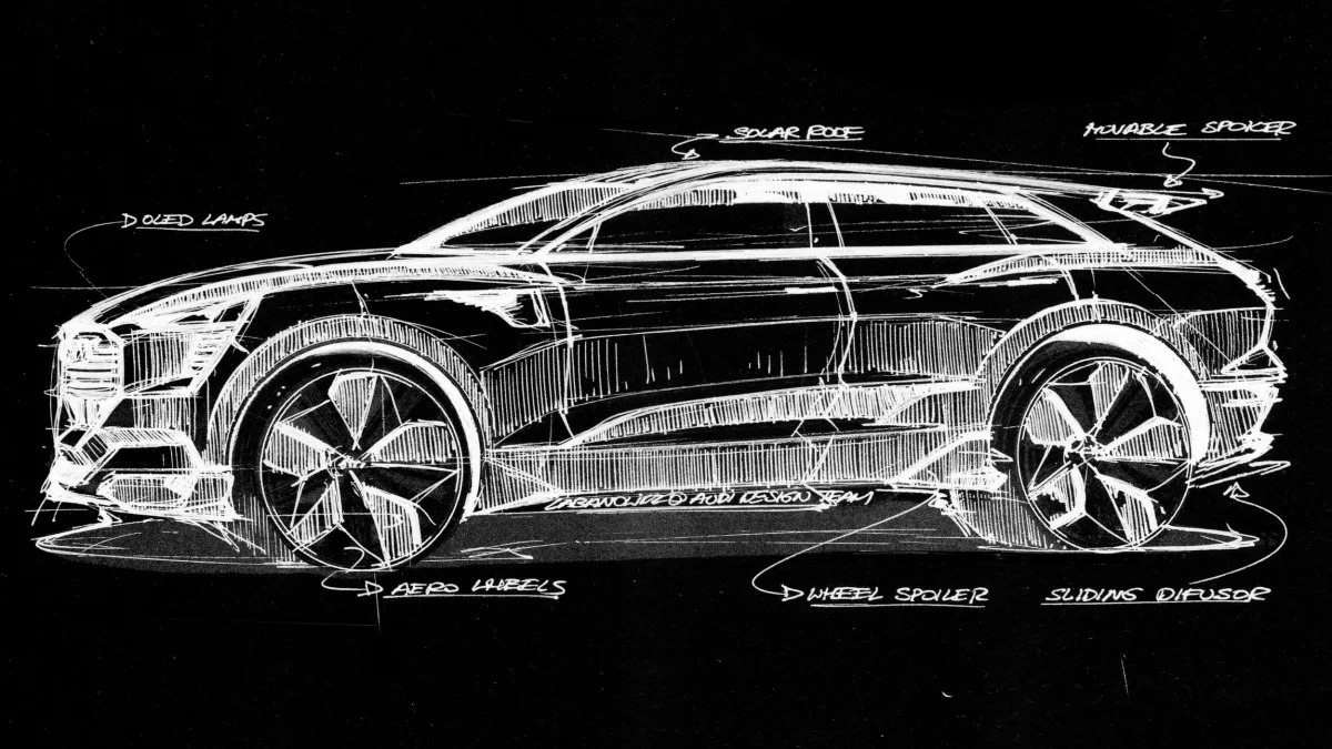 Audi e-tron quattro concept sketch side view