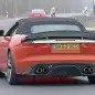orange jaguar f-type r-s spy shots at nurburgring rear