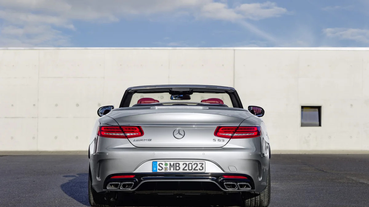 Mercedes-AMG S63 Cabriolet Edition 130 roof down rear