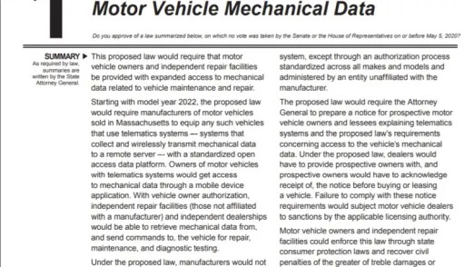 Question 1 text - Motor Vehicle Mechanical Data