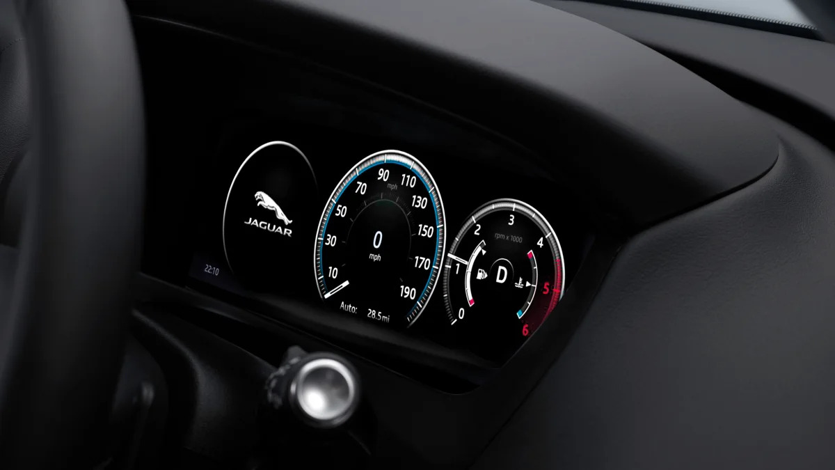 speedometer tach instruments jaguar f-pace logo