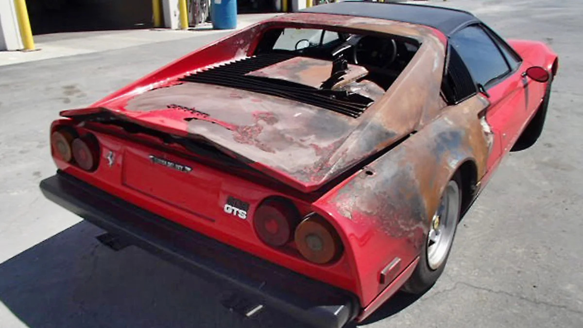 1978 Ferrari 308 GTS burned out