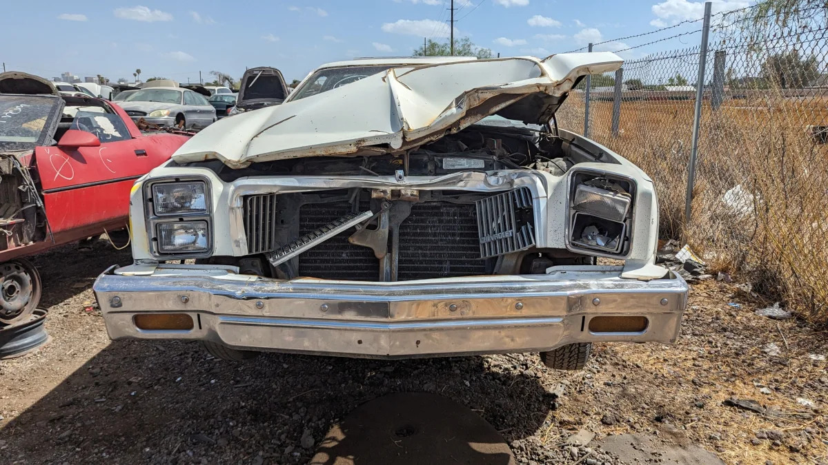 30 - 77 Chevrolet Malibu Coupe in Arizona junkyard - photo by Murilee Martin