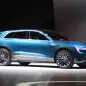The Audi E-Tron Quattro concept is revealed to the press at Volkswagen Group Night ahead of the 2015 Frankfurt Motor Show, front three-quarter view, passenger side.