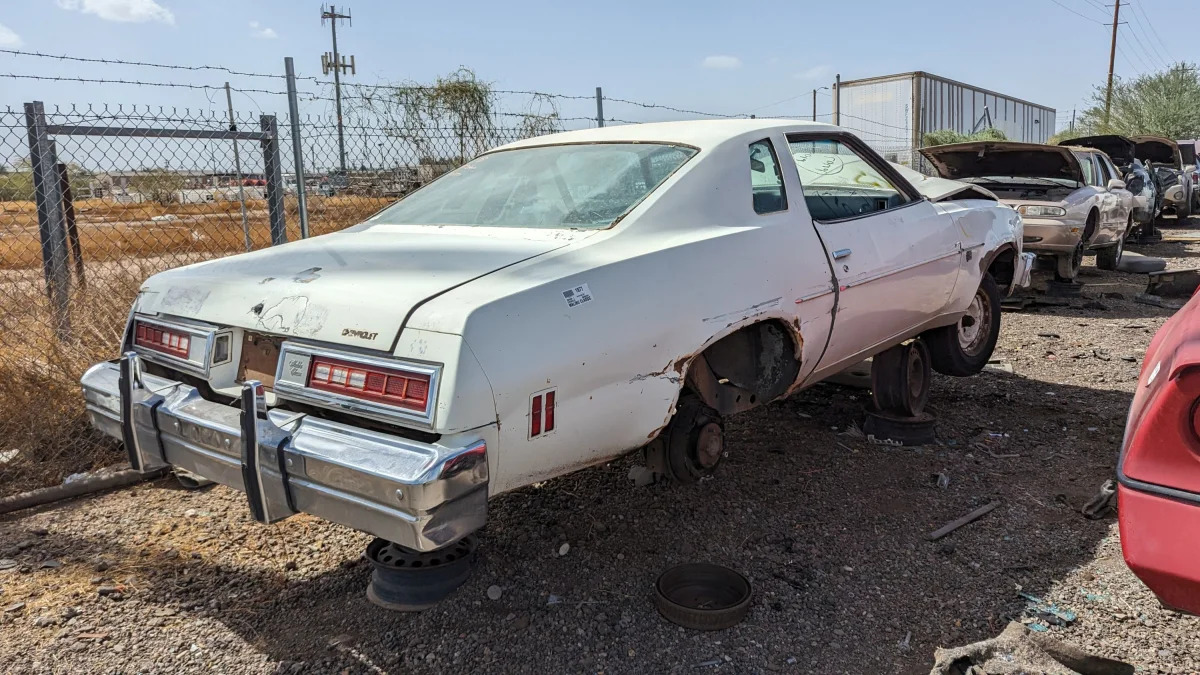 40 - 77 Chevrolet Malibu Coupe in Arizona junkyard - photo by Murilee Martin